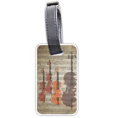 Music Notes Score Song Melody Classic Classical Vintage Violin Viola Cello Bass Luggage Tag (one Side) by Maspions