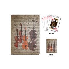 Music Notes Score Song Melody Classic Classical Vintage Violin Viola Cello Bass Playing Cards Single Design (mini)