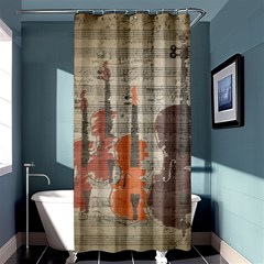 Music Notes Score Song Melody Classic Classical Vintage Violin Viola Cello Bass Shower Curtain 36  X 72  (stall)  by Maspions