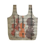 Music Notes Score Song Melody Classic Classical Vintage Violin Viola Cello Bass Full Print Recycle Bag (M) Front