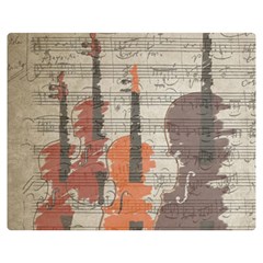 Music Notes Score Song Melody Classic Classical Vintage Violin Viola Cello Bass Two Sides Premium Plush Fleece Blanket (teen Size) by Maspions