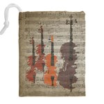 Music Notes Score Song Melody Classic Classical Vintage Violin Viola Cello Bass Drawstring Pouch (4XL) Back