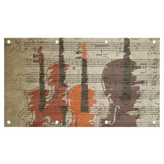 Music Notes Score Song Melody Classic Classical Vintage Violin Viola Cello Bass Banner And Sign 7  X 4  by Maspions