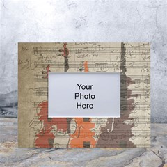 Music Notes Score Song Melody Classic Classical Vintage Violin Viola Cello Bass White Tabletop Photo Frame 4 x6  by Maspions