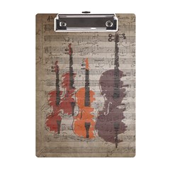 Music Notes Score Song Melody Classic Classical Vintage Violin Viola Cello Bass A5 Acrylic Clipboard by Maspions