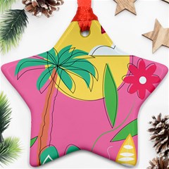 Ocean Watermelon Vibes Summer Surfing Sea Fruits Organic Fresh Beach Nature Ornament (star)