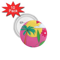 Ocean Watermelon Vibes Summer Surfing Sea Fruits Organic Fresh Beach Nature 1 75  Buttons (10 Pack)