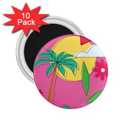 Ocean Watermelon Vibes Summer Surfing Sea Fruits Organic Fresh Beach Nature 2 25  Magnets (10 Pack) 