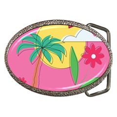 Ocean Watermelon Vibes Summer Surfing Sea Fruits Organic Fresh Beach Nature Belt Buckles