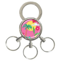 Ocean Watermelon Vibes Summer Surfing Sea Fruits Organic Fresh Beach Nature 3-ring Key Chain by Maspions