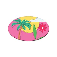 Ocean Watermelon Vibes Summer Surfing Sea Fruits Organic Fresh Beach Nature Sticker Oval (10 Pack)