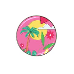 Ocean Watermelon Vibes Summer Surfing Sea Fruits Organic Fresh Beach Nature Hat Clip Ball Marker (4 Pack)