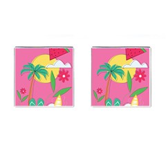 Ocean Watermelon Vibes Summer Surfing Sea Fruits Organic Fresh Beach Nature Cufflinks (square)