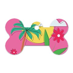 Ocean Watermelon Vibes Summer Surfing Sea Fruits Organic Fresh Beach Nature Dog Tag Bone (one Side)