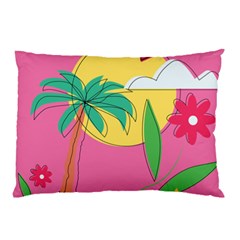 Ocean Watermelon Vibes Summer Surfing Sea Fruits Organic Fresh Beach Nature Pillow Case by Maspions