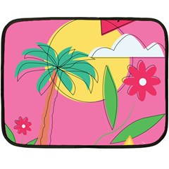 Ocean Watermelon Vibes Summer Surfing Sea Fruits Organic Fresh Beach Nature Two Sides Fleece Blanket (mini)