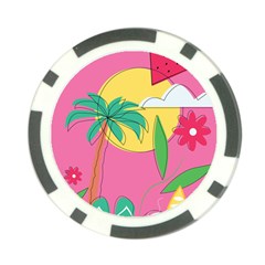 Ocean Watermelon Vibes Summer Surfing Sea Fruits Organic Fresh Beach Nature Poker Chip Card Guard (10 Pack)