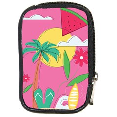 Ocean Watermelon Vibes Summer Surfing Sea Fruits Organic Fresh Beach Nature Compact Camera Leather Case