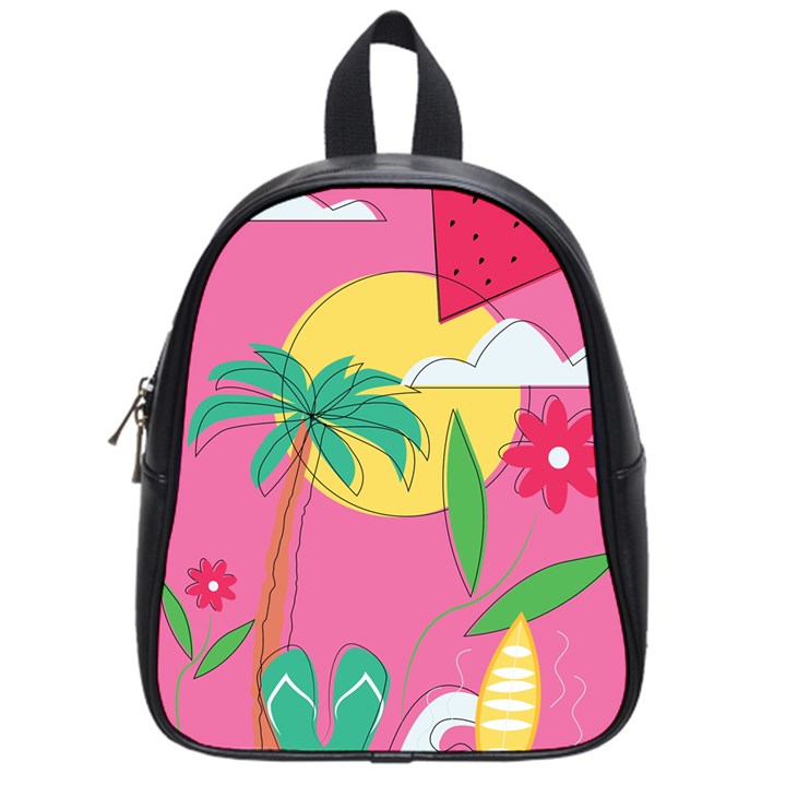 Ocean Watermelon Vibes Summer Surfing Sea Fruits Organic Fresh Beach Nature School Bag (Small)