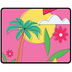 Ocean Watermelon Vibes Summer Surfing Sea Fruits Organic Fresh Beach Nature Fleece Blanket (medium)