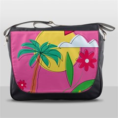 Ocean Watermelon Vibes Summer Surfing Sea Fruits Organic Fresh Beach Nature Messenger Bag by Maspions