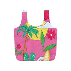 Ocean Watermelon Vibes Summer Surfing Sea Fruits Organic Fresh Beach Nature Full Print Recycle Bag (s) by Maspions