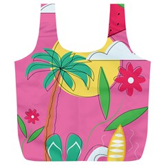 Ocean Watermelon Vibes Summer Surfing Sea Fruits Organic Fresh Beach Nature Full Print Recycle Bag (xl) by Maspions