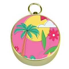 Ocean Watermelon Vibes Summer Surfing Sea Fruits Organic Fresh Beach Nature Gold Compasses