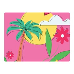 Ocean Watermelon Vibes Summer Surfing Sea Fruits Organic Fresh Beach Nature Two Sides Premium Plush Fleece Blanket (mini)