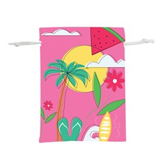 Ocean Watermelon Vibes Summer Surfing Sea Fruits Organic Fresh Beach Nature Lightweight Drawstring Pouch (l)