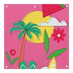 Ocean Watermelon Vibes Summer Surfing Sea Fruits Organic Fresh Beach Nature Banner And Sign 3  X 3  by Maspions