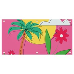 Ocean Watermelon Vibes Summer Surfing Sea Fruits Organic Fresh Beach Nature Banner And Sign 4  X 2 