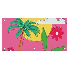 Ocean Watermelon Vibes Summer Surfing Sea Fruits Organic Fresh Beach Nature Banner And Sign 6  X 3  by Maspions