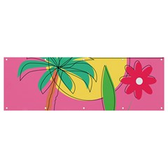 Ocean Watermelon Vibes Summer Surfing Sea Fruits Organic Fresh Beach Nature Banner And Sign 12  X 4  by Maspions