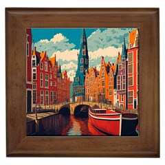 London England Bridge Europe Buildings Architecture Vintage Retro Town City Framed Tile