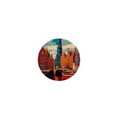 London England Bridge Europe Buildings Architecture Vintage Retro Town City 1  Mini Buttons