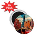 London England Bridge Europe Buildings Architecture Vintage Retro Town City 1.75  Magnets (10 pack)  Front