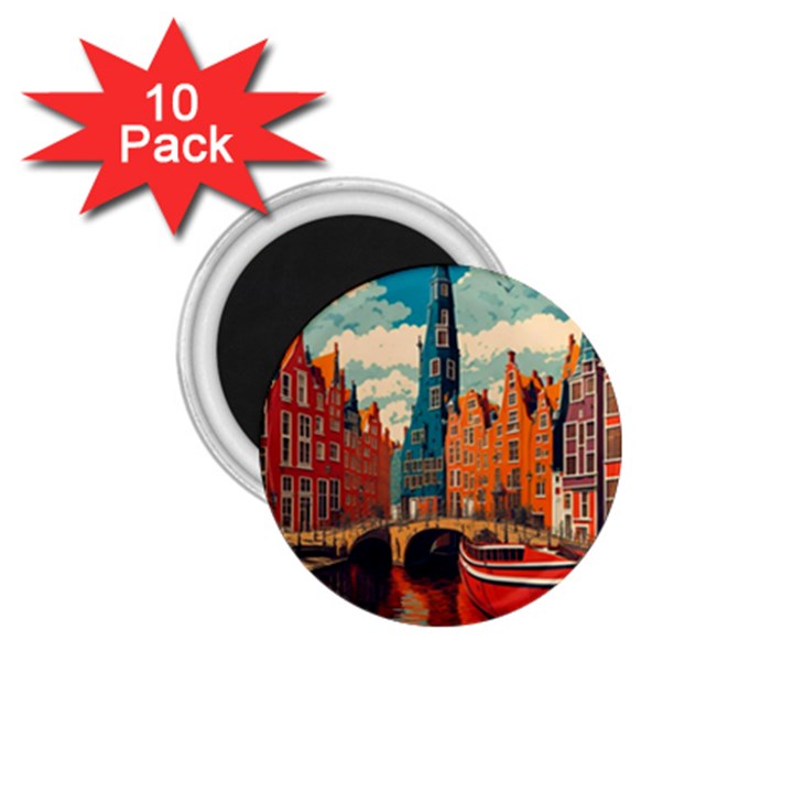 London England Bridge Europe Buildings Architecture Vintage Retro Town City 1.75  Magnets (10 pack) 