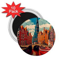 London England Bridge Europe Buildings Architecture Vintage Retro Town City 2 25  Magnets (10 Pack)  by Maspions