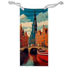 London England Bridge Europe Buildings Architecture Vintage Retro Town City Jewelry Bag by Maspions