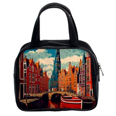 London England Bridge Europe Buildings Architecture Vintage Retro Town City Classic Handbag (two Sides)