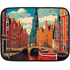 London England Bridge Europe Buildings Architecture Vintage Retro Town City Fleece Blanket (mini)