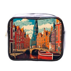 London England Bridge Europe Buildings Architecture Vintage Retro Town City Mini Toiletries Bag (one Side)