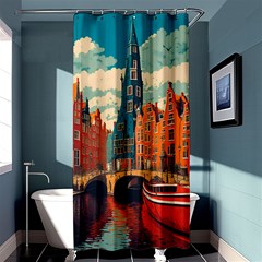 London England Bridge Europe Buildings Architecture Vintage Retro Town City Shower Curtain 36  X 72  (stall) 