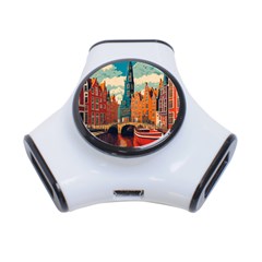 London England Bridge Europe Buildings Architecture Vintage Retro Town City 3-port Usb Hub by Maspions