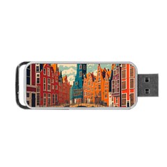 London England Bridge Europe Buildings Architecture Vintage Retro Town City Portable Usb Flash (one Side)