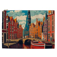 London England Bridge Europe Buildings Architecture Vintage Retro Town City Cosmetic Bag (xxl)