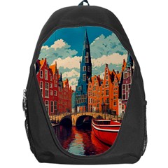 London England Bridge Europe Buildings Architecture Vintage Retro Town City Backpack Bag