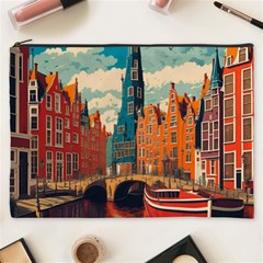 London England Bridge Europe Buildings Architecture Vintage Retro Town City Cosmetic Bag (xxxl)