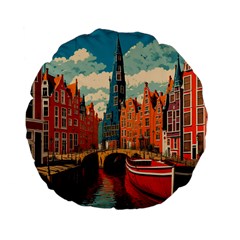 London England Bridge Europe Buildings Architecture Vintage Retro Town City Standard 15  Premium Flano Round Cushions